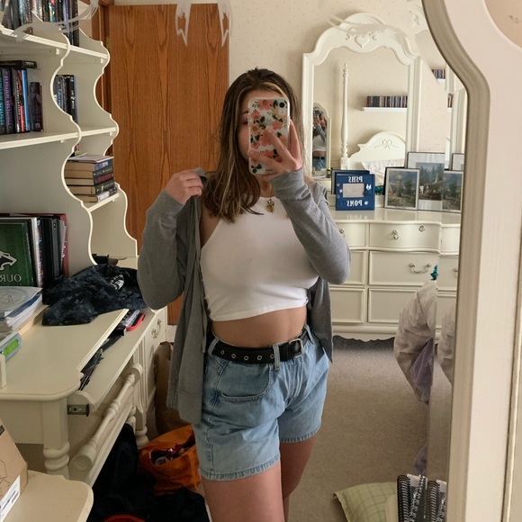 Gray ribbed cardigan - Picture 3 of 5